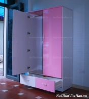 Tủ nhựa Đài Loan 2 cánh 2 ngăn C201 màu hồng trắng