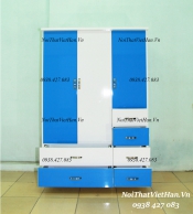 Tủ nhựa Đài Loan 3 cánh 6 ngăn C317 màu xanh trắng