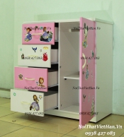 Tủ nhựa Đài Loan 1 cánh 4 ngăn T232 màu hồng