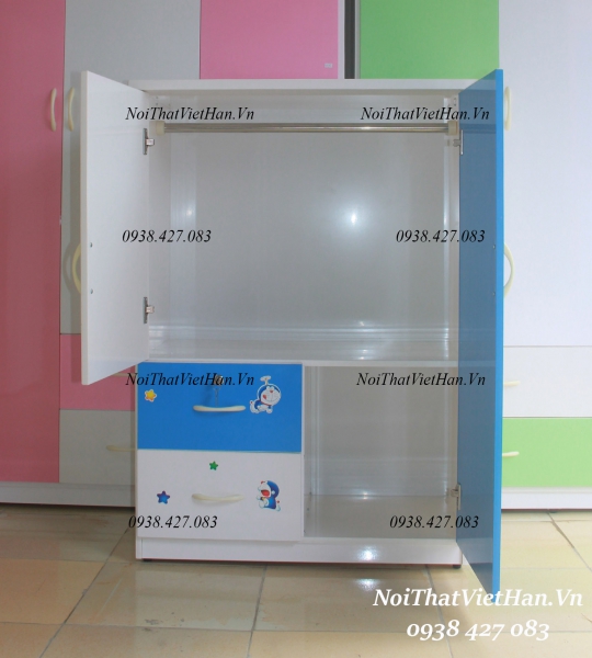 Tủ nhựa Đài Loan 2 cánh 2 ngăn T233 màu xanh dương