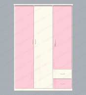Tủ nhựa Đài Loan 3 cánh 2 ngăn C314 màu hồng trắng