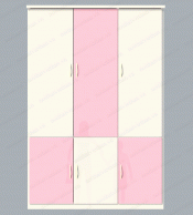 Tủ nhựa Đài Loan 3 cánh to 3 cánh nhỏ C316 màu hồng trắng